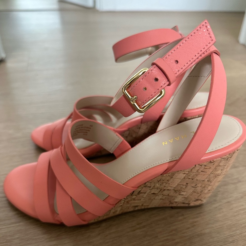 New pink wedge sandals